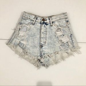 Distressed High Waisted Shorts